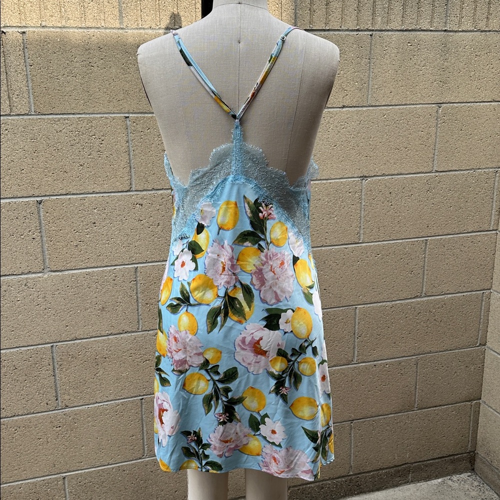 VICTORIA’S SECRET | Women’s M Light Blue Lemon Floral Chemise Slip Lace Dress - Picture 5 of 10